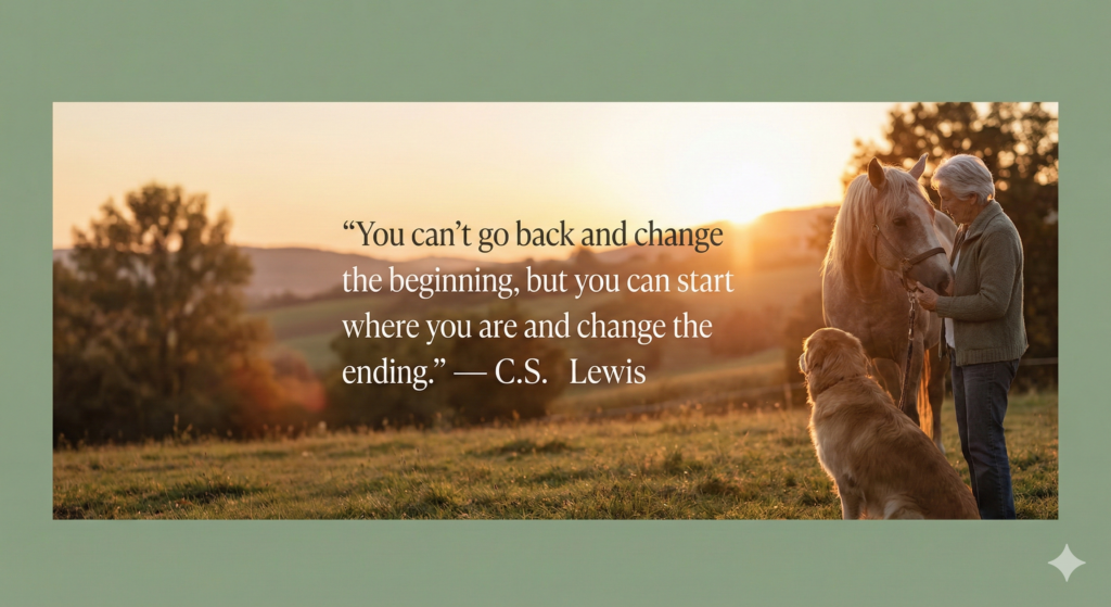 "You can't go back and change the beginning, but you can start where you are and change the ending." 